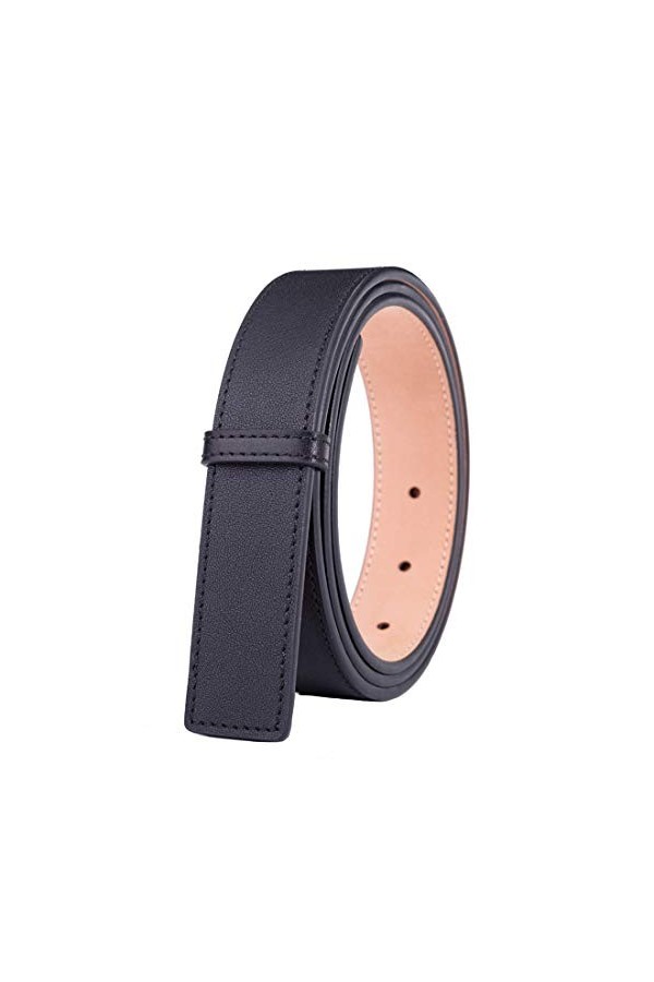 Vatees Ceinture de rechange en cuir véritable pour femme sans boucle Largeur 29 mm/20 mm - Noir - X-Small