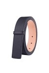 Vatees Ceinture de rechange en cuir véritable pour femme sans boucle Largeur 29 mm/20 mm - Noir - X-Small