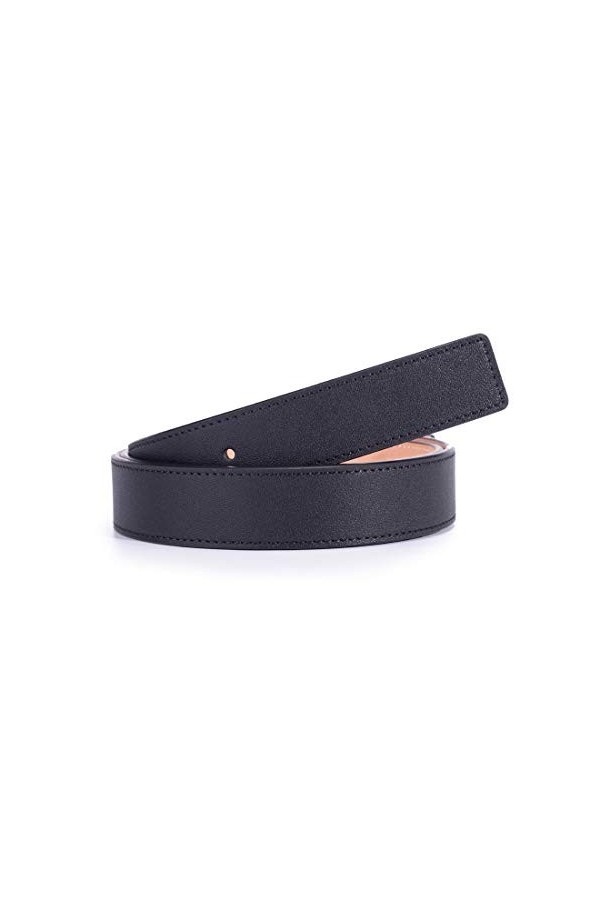 Vatees Ceinture de rechange en cuir véritable pour femme sans boucle Largeur 29 mm/20 mm - Noir - X-Small