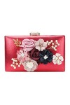 chuangminghangqi Sac de Soirée à Main Pochette Femme - Sac de Mariage Floral Wedding Bride Purse Elégante 20 * 12 * 3cm rose
