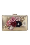 chuangminghangqi Sac de Soirée à Main Pochette Femme - Sac de Mariage Floral Wedding Bride Purse Elégante 20 * 12 * 3cm rose