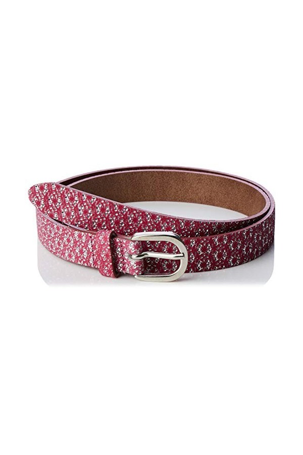 BRAX Floraler Ledergürtel Ceinture, Rouge Pink 48 , 105 Taille Fabricant: 90 Femme