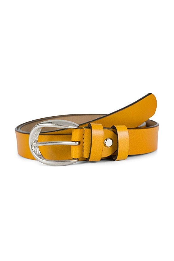 styleBREAKER Ceinture étroite unisexe en cuir véritable Unicolore avec boucle gaufrée, cuir Unicolore, peut être raccourcie 0