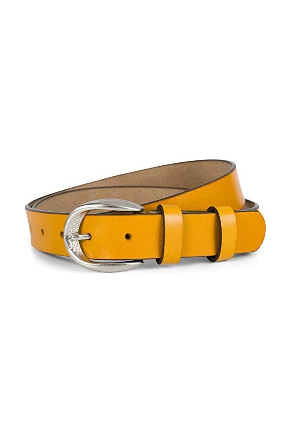 styleBREAKER Ceinture étroite unisexe en cuir véritable Unicolore avec boucle gaufrée, cuir Unicolore, peut être raccourcie 0