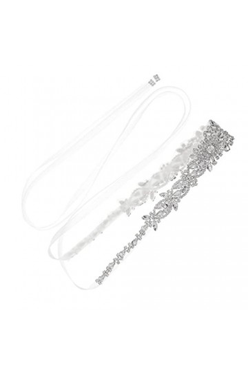 Amosfun Ceinture avec strass en cristal pour robe de mariée ou robe de soirée