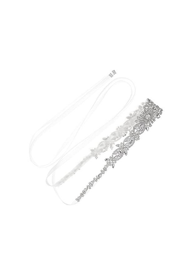 Amosfun Ceinture avec strass en cristal pour robe de mariée ou robe de soirée