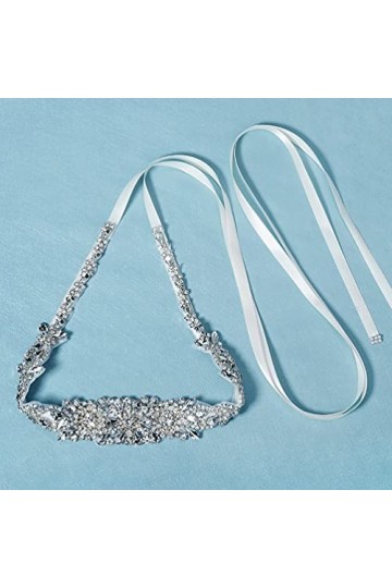 Amosfun Ceinture avec strass en cristal pour robe de mariée ou robe de soirée