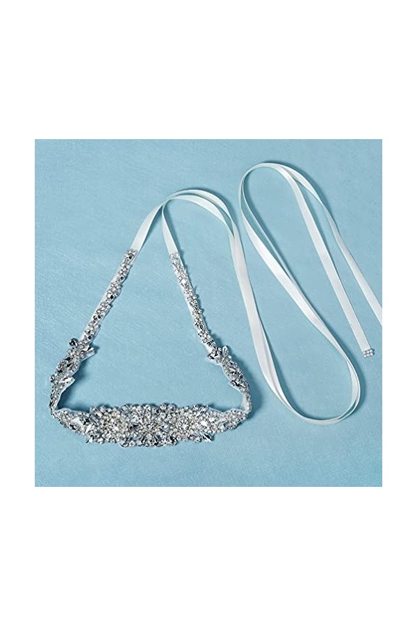 Amosfun Ceinture avec strass en cristal pour robe de mariée ou robe de soirée
