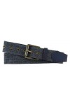 TigerTie Ceinture en tissu de grande qualité avec boucle en acier inoxydable et applications en cuir véritable Couleur unie L