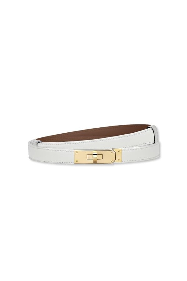 LumiSyne Femme Ceinture En Cuir Fine Couleur Unie Classique Fermoir Tourniquet En Alliage Femme Ceintures En Cuir Réglable Ce