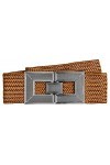 Caspar GU328 Ceinture élastique large pour femme avec boucle en métal élégante, cognac, 80 [für Körperumfang 95-105 cm]