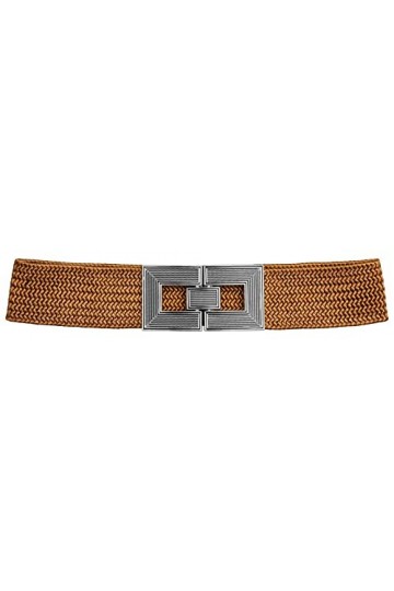 Caspar GU328 Ceinture élastique large pour femme avec boucle en métal élégante, cognac, 80 [für Körperumfang 95-105 cm]