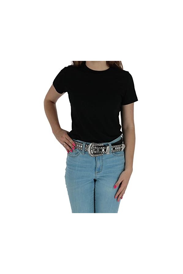 CTM Ceinture Western Diamante pour femme 3,8 cm grande taille , Noir , M