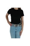 CTM Ceinture Western Diamante pour femme 3,8 cm grande taille , Noir , M