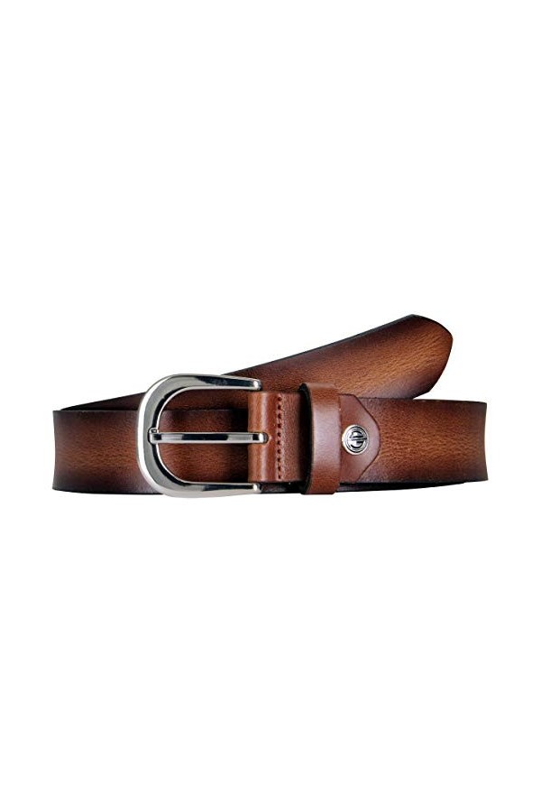 Lindenmann womens leather belt/womens belt, full grain leather, cognac, Farbe/Color:marron, Size US/EU:Waist Size 39.5 XL E