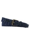 TigerTie Ceinture en tissu robuste et de qualité supérieure avec boucle en acier inoxydable et applications en cuir véritable