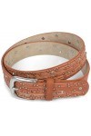 styleBREAKER Ceinture pour femmes avec des strass et des rivets en forme détoile, effet coup de pinceau, ceinture vintage, l