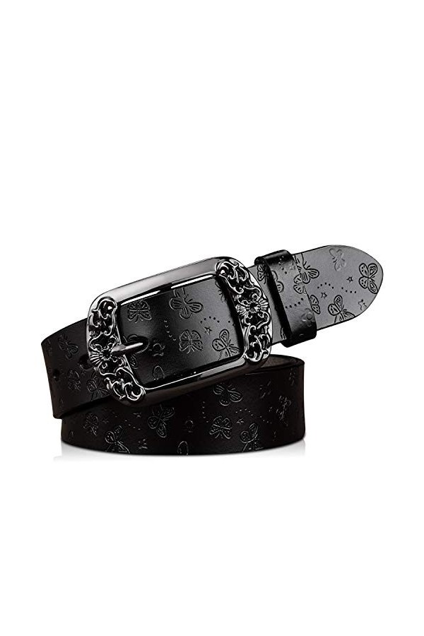 DORRISO Nouvelle Mode Ceinture Élégante Femme Ceinture Cuir pour Toutes Occasions, 3 Tailles 105CM 110CM 115CM Ceinture Cuir 