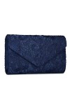 EULovelyPrice Femme Sac De Soirée Sac a main Dentelle pochette Bleu Marine 