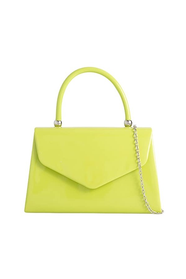 Fi9® Sac à main en cuir verni pour mariage, soirée soirée à la main ou à lépaule, bleu marine