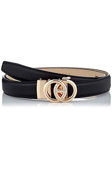 Anthoni Crown Ledergürtel Ceinture, Noir, 110 cm Femme