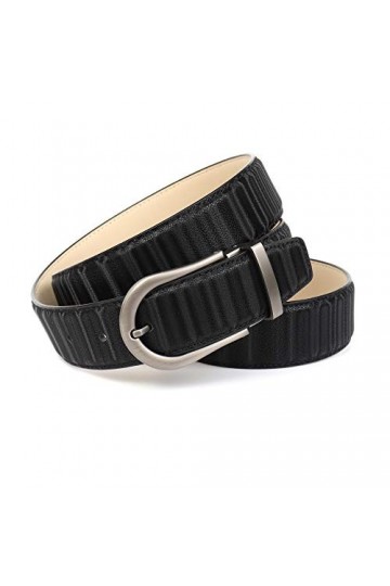 Anthoni Crown Ledergürtel Ceinture, Noir, 110 cm Femme