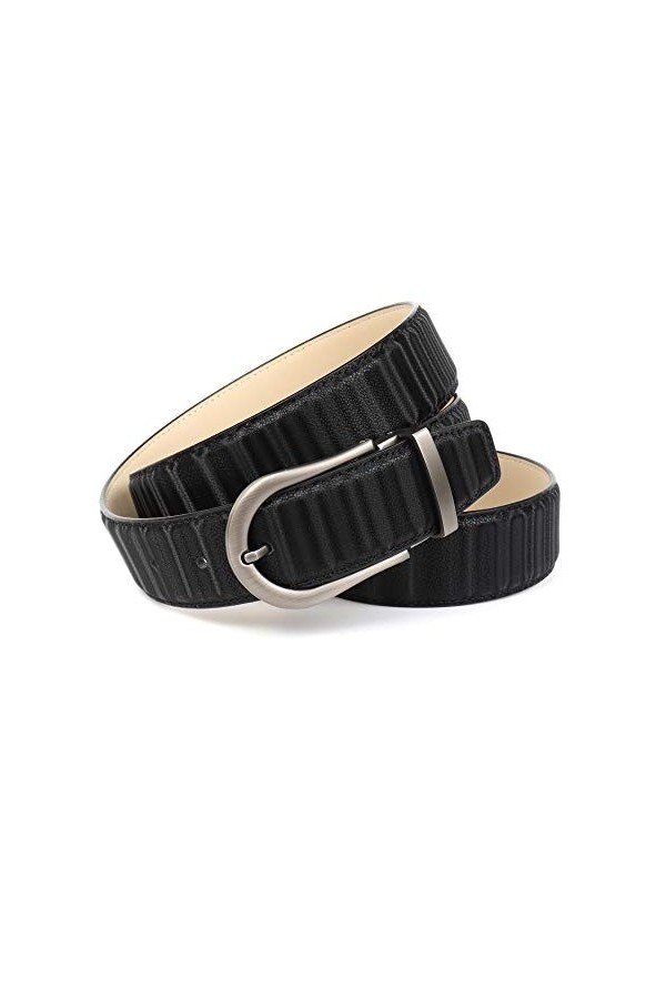 Anthoni Crown Ledergürtel Ceinture, Noir, 110 cm Femme