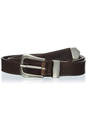 Wrangler Leather Belt Ceinture, Brown, 95 aux Femmes