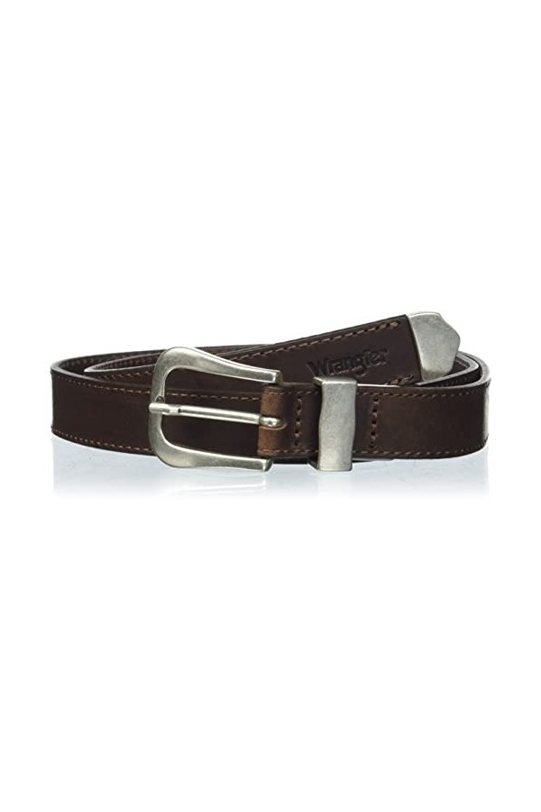 Wrangler Leather Belt Ceinture, Brown, 95 aux Femmes