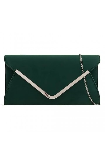 fi9® Sac à main en daim uni pour mariage, soirée, fête, moutarde, medium