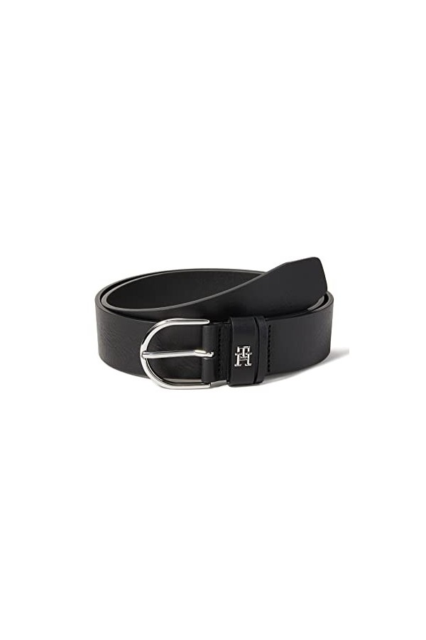 Tommy Hilfiger Ceinture Femme TH Timeless 3.5 Solid Ceinture Cuir, Noir Black , 135