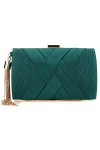 LIRENSHIGE Pochette pour femme - Sac à main pour bal de fin dannée, mariage, soirée - Superbe sac à main pour femme, Vert, T