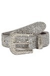 INOGIH Ceinture à strass style cowboy occidental à paillettes de luxe Bling Bling Diamant Cristal clouté Ceintures pour Jeans