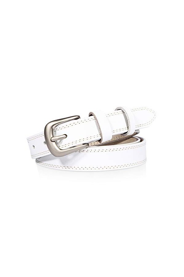 DORRISO Élégante Femme Ceinture Simple et à La Mode Ceinture Cuir pour Toutes Occasions 105, 110,115CM Ceinture Cuir Blanc