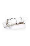 DORRISO Élégante Femme Ceinture Simple et à La Mode Ceinture Cuir pour Toutes Occasions 105, 110,115CM Ceinture Cuir Blanc