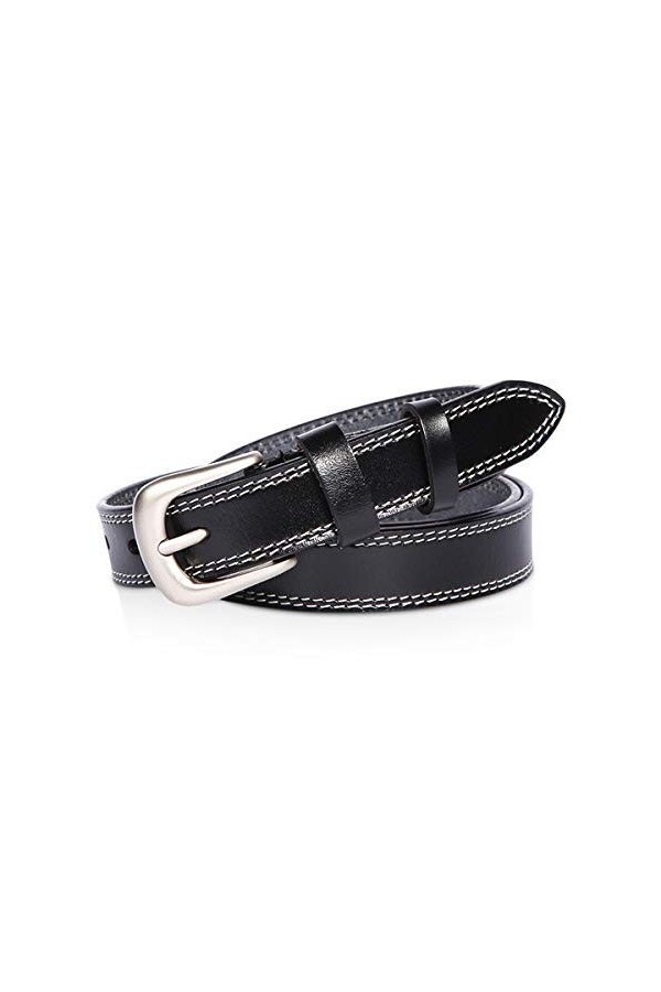 DORRISO Élégante Femme Ceinture Simple et à La Mode Ceinture Cuir pour Toutes Occasions 105, 110,115CM Ceinture Cuir Blanc