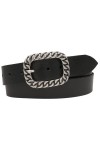 AnnaMatoni Ceinture en cuir véritable pour femme, fabriquée en Allemagne, 4 cm de large, fermoir sans nickel, noir 790, TW100