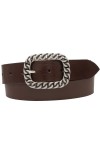 AnnaMatoni Ceinture en cuir véritable pour femme, fabriquée en Allemagne, 4 cm de large, fermoir sans nickel, noir 790, TW100