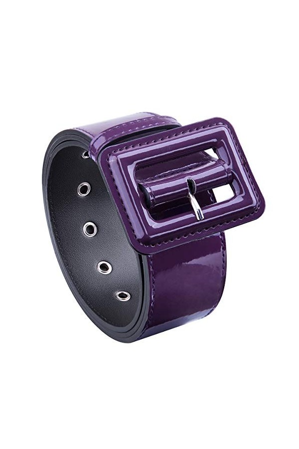 KYEYGWO Ceinture large pour robe de femme avec boucle ardillon - Violet - Taille Unique