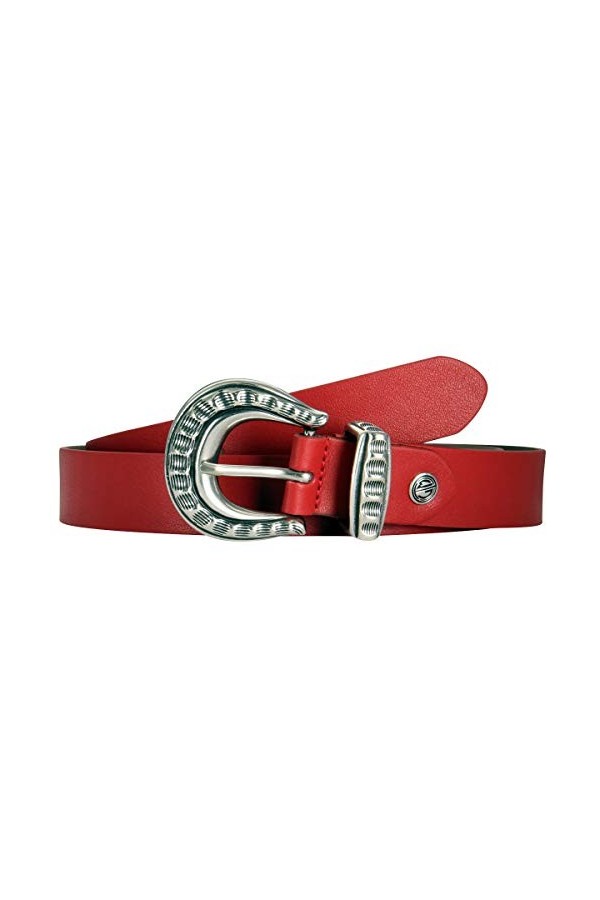 Lindenmann Womens Leather Belt/Womens Belt, nappa leather, red, Farbe/Color:rouge, Size US/EU:Waist Size 39.5 XL EU 100 cm