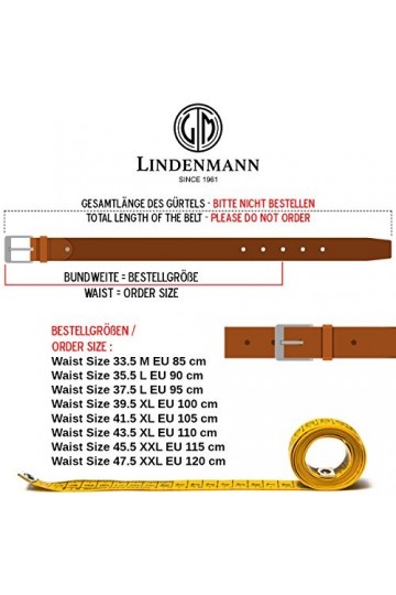 Lindenmann Womens Leather Belt/Womens Belt, leather belt, navy, Farbe/Color:bleu, Size US/EU:Bundweite 80 cm Gesamtlänge 95