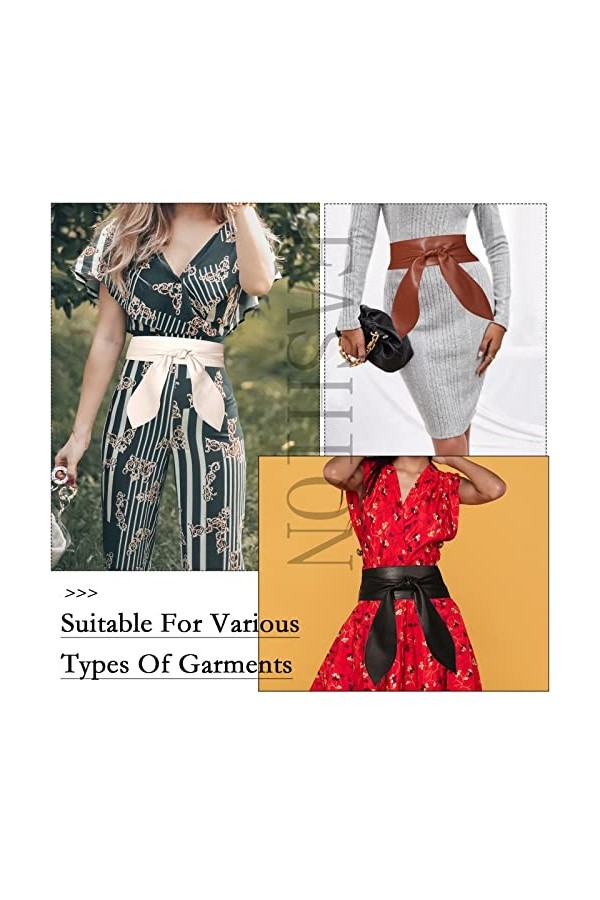 FEOYA Ceinture à enrouler pour fête, mariage, ceinture de mariage, ceinture à nouer, ceinture élégante, pour femme, style rét