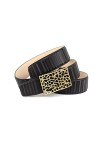 Anthoni Crown Ceinture en Cuir, Noir, 95 cm Femme