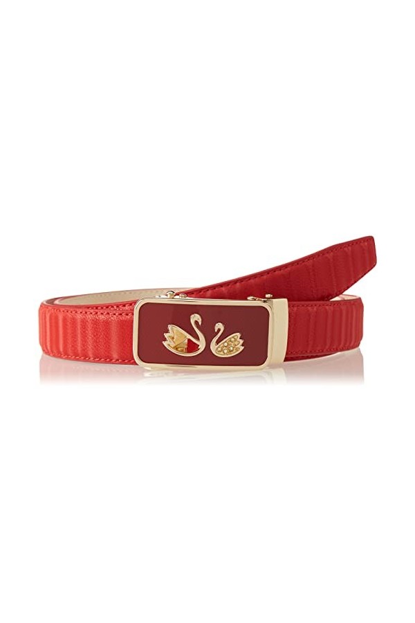 Anthoni Crown Ledergürtel Ceinture, Rouge, 80 cm Femme