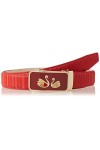 Anthoni Crown Ledergürtel Ceinture, Rouge, 80 cm Femme
