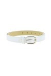 FASHIONGEN - Ceinture pour femme en Cuir Italien, LUNA, Fabriqué en France - Blanc, 95