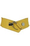 FASHIONGEN - Ceinture femme élastique Cuir de Vachette, DARLENE, Fabriqué en France - Jaune, Medium / 38 à 41