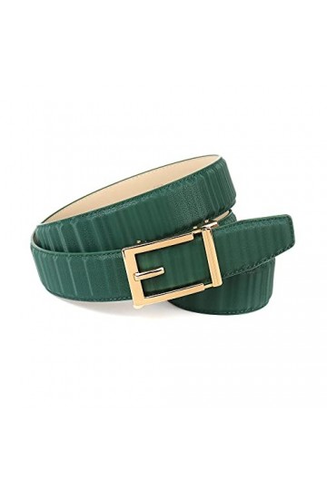 Anthoni Crown Ceinture en Cuir, Vert, 100 Femme