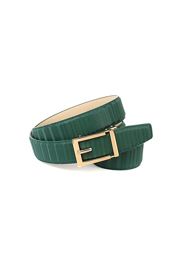 Anthoni Crown Ceinture en Cuir, Vert, 100 Femme