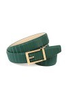 Anthoni Crown Ceinture en Cuir, Vert, 100 Femme
